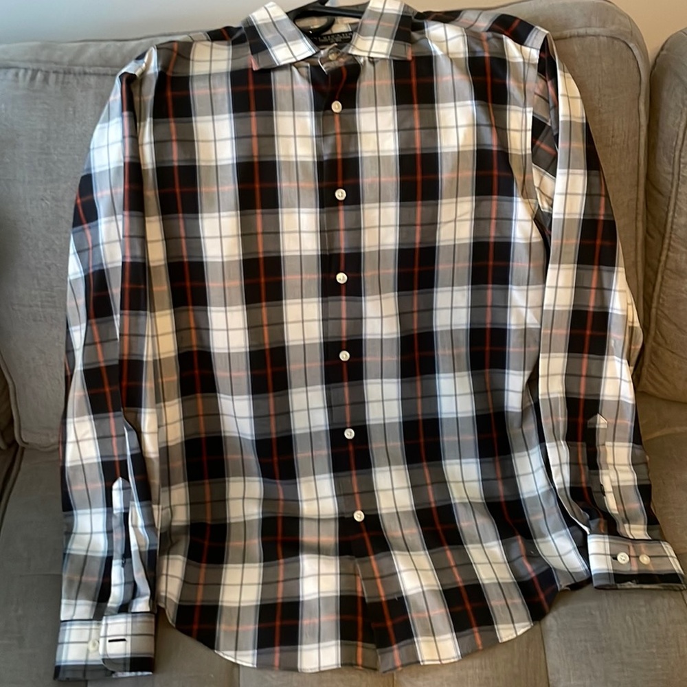 The Men’s Store Bloomingdale’s XL Checkered Button Down Long Sleeve Dress Shirt